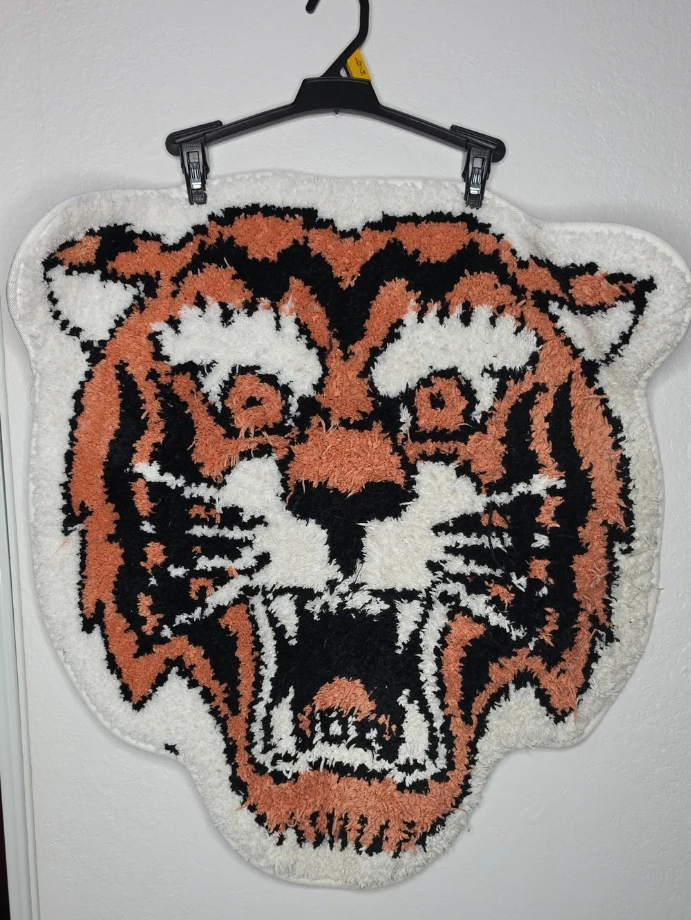 Tiger Face Accent Rug - White, Black & Orange
